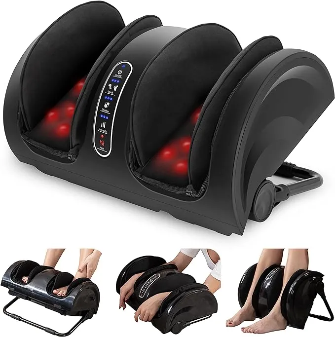 Snailax Foot Massager Machine with Heat,Shiatsu Feet and Leg Massager,Kneading Rolling for Foot,Calf,Ankle,Leg,Improve Blood Circulation,Nerve Pain,Plantar Fasciitis,Neuropathy,Gifts for Women,Men