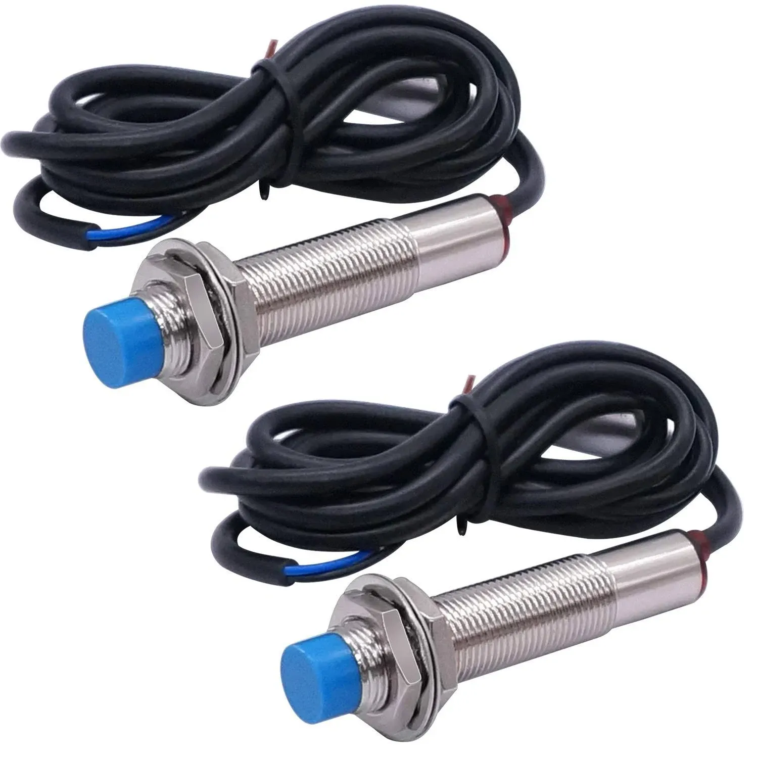 2pcs M12 4mm Sensing DC 5V NPN NO Cylinder Inductive Proximity Sensor Switch