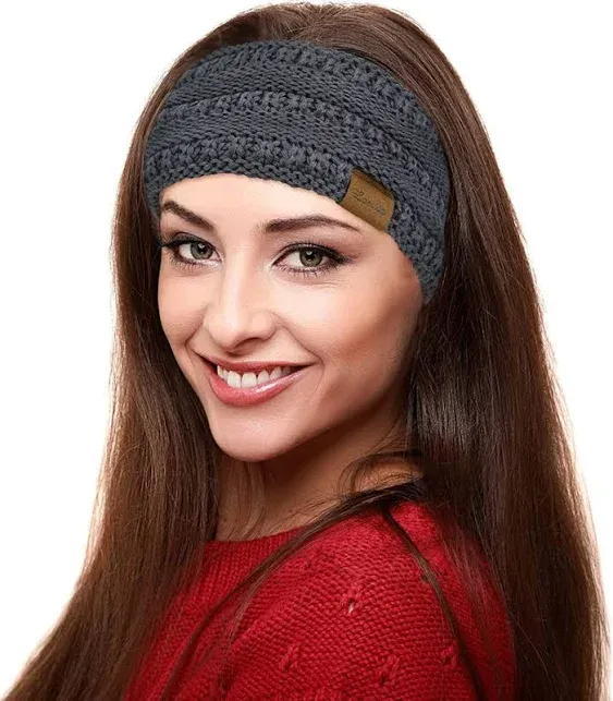 4 Pack Womens Headbands Winter Ear Muffs Warm Head Wrap Thick Ear Warmers Knit H