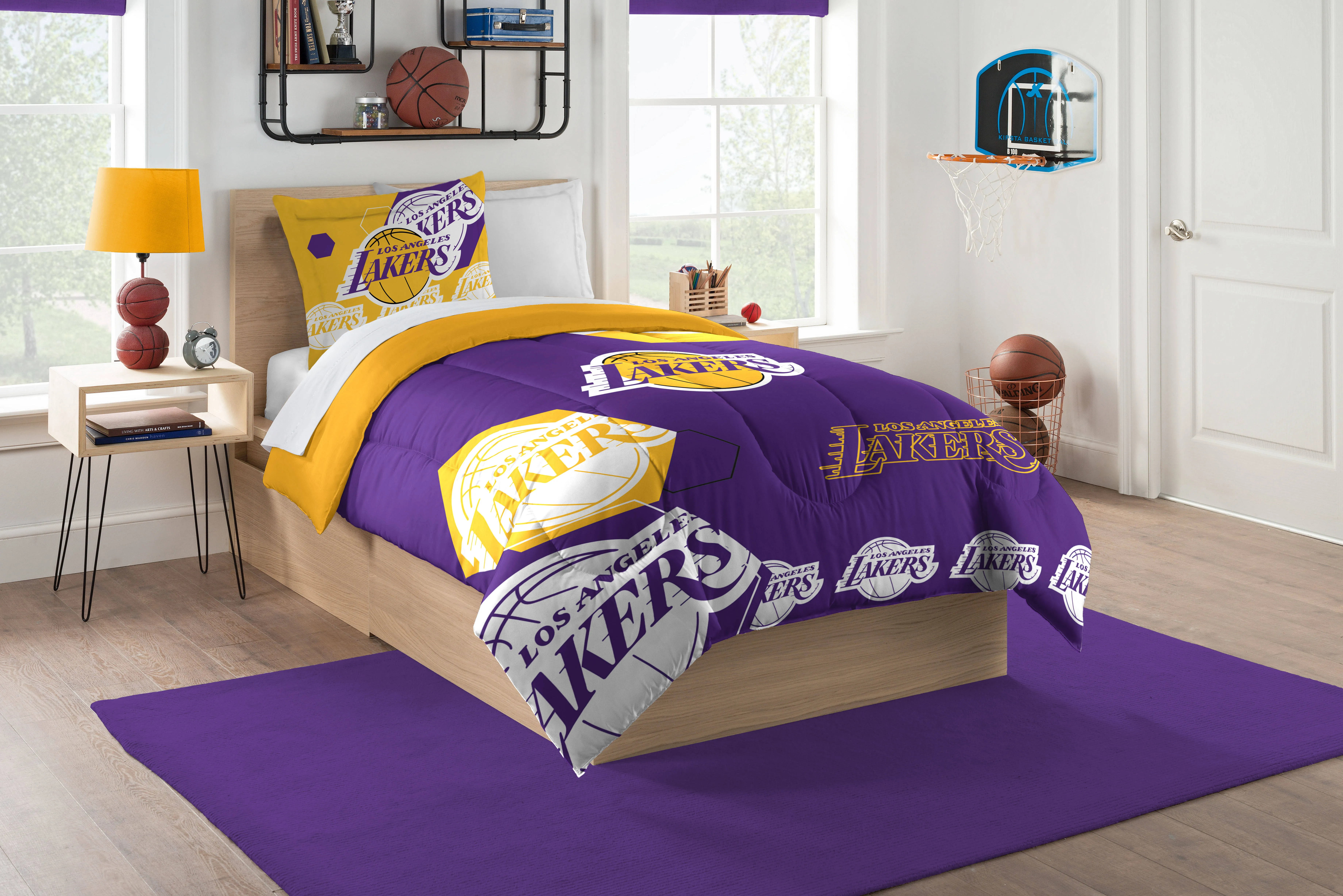 Northwest NBA Los Angeles Lakers Unisex-Adult Comforter and Sham Set, Twin, HexagonNorthwest NBA Los Angeles Lakers Unisex-Adult Comforter and Sham Set, Twin, Hexagon