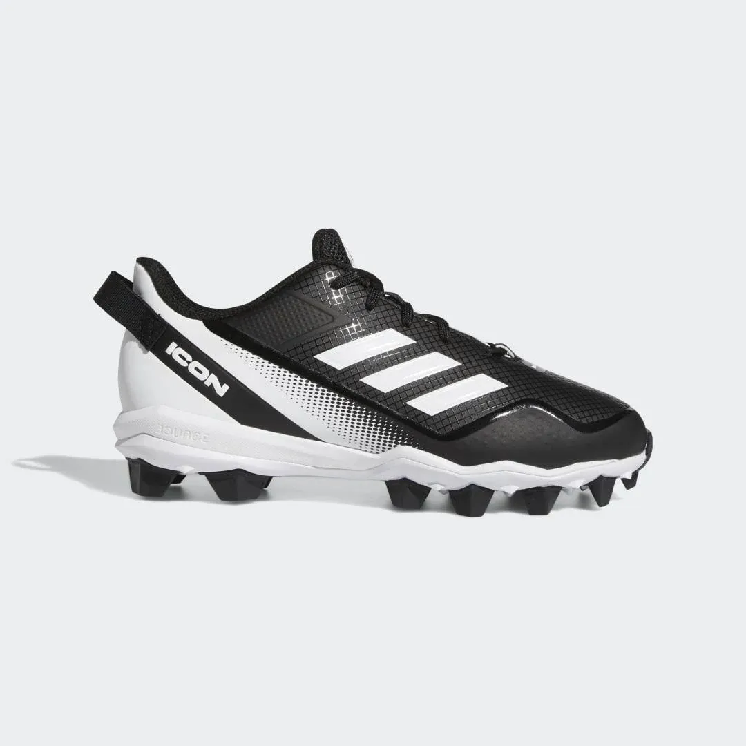 Adidas Youth Icon 7 Baseball Cleats, Black/White/White / 2.5