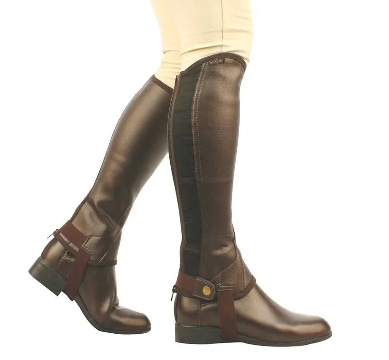 Saxon Equileather Half Chaps, Brown, M