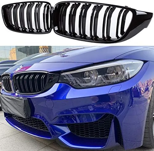 Qitian Front Grill/Grilles Kidney Grill Replacement for BMW 4 Series F32 F33 F36 F80 F82(ABS, Gloss Black)