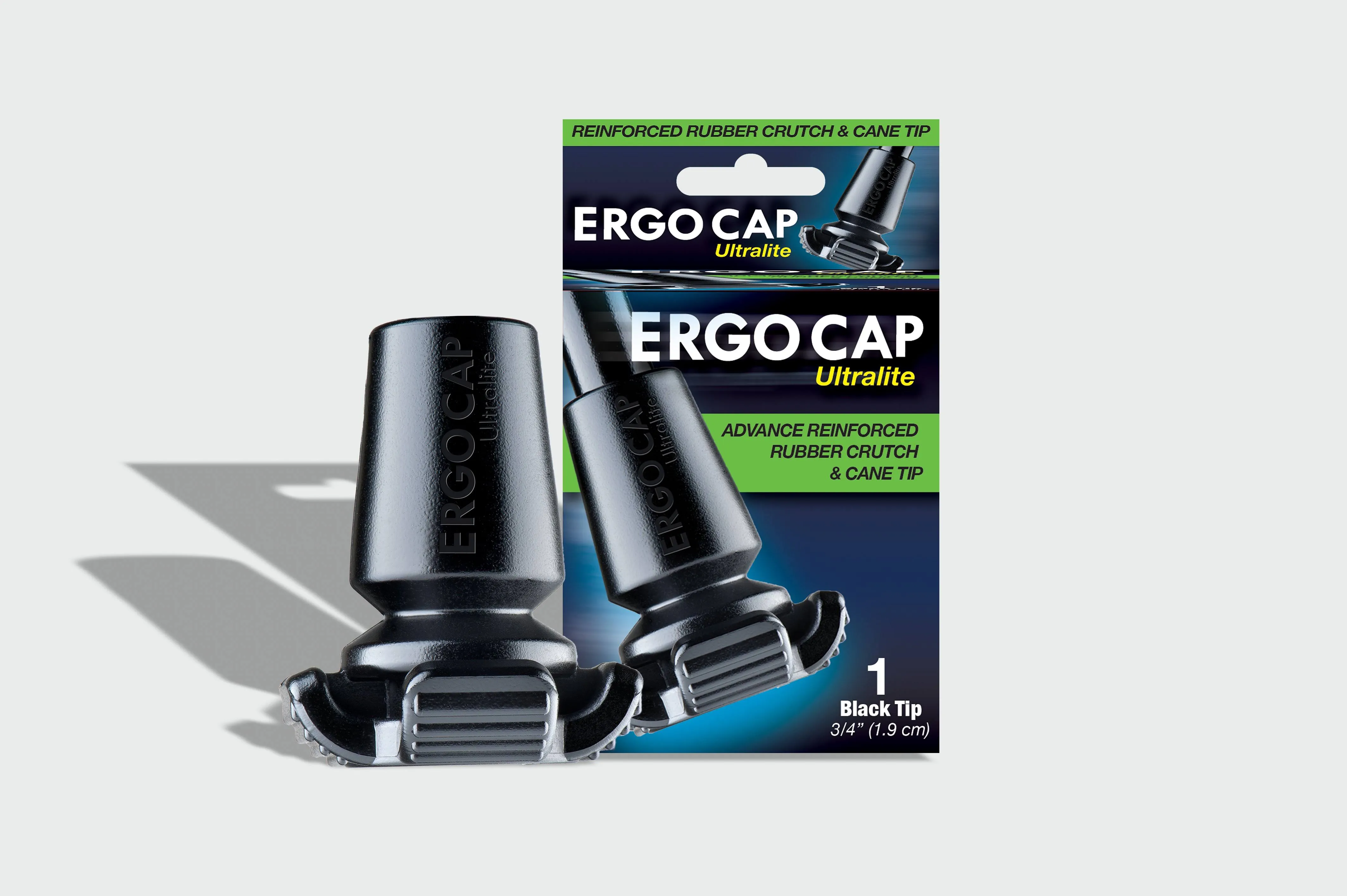 Ergocap Ultralite Crutch/Cane Rubber Tip - Rubber Replacement Foot Pad for 1