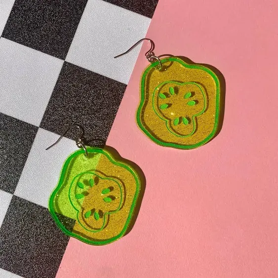 sparkly pickle earrings