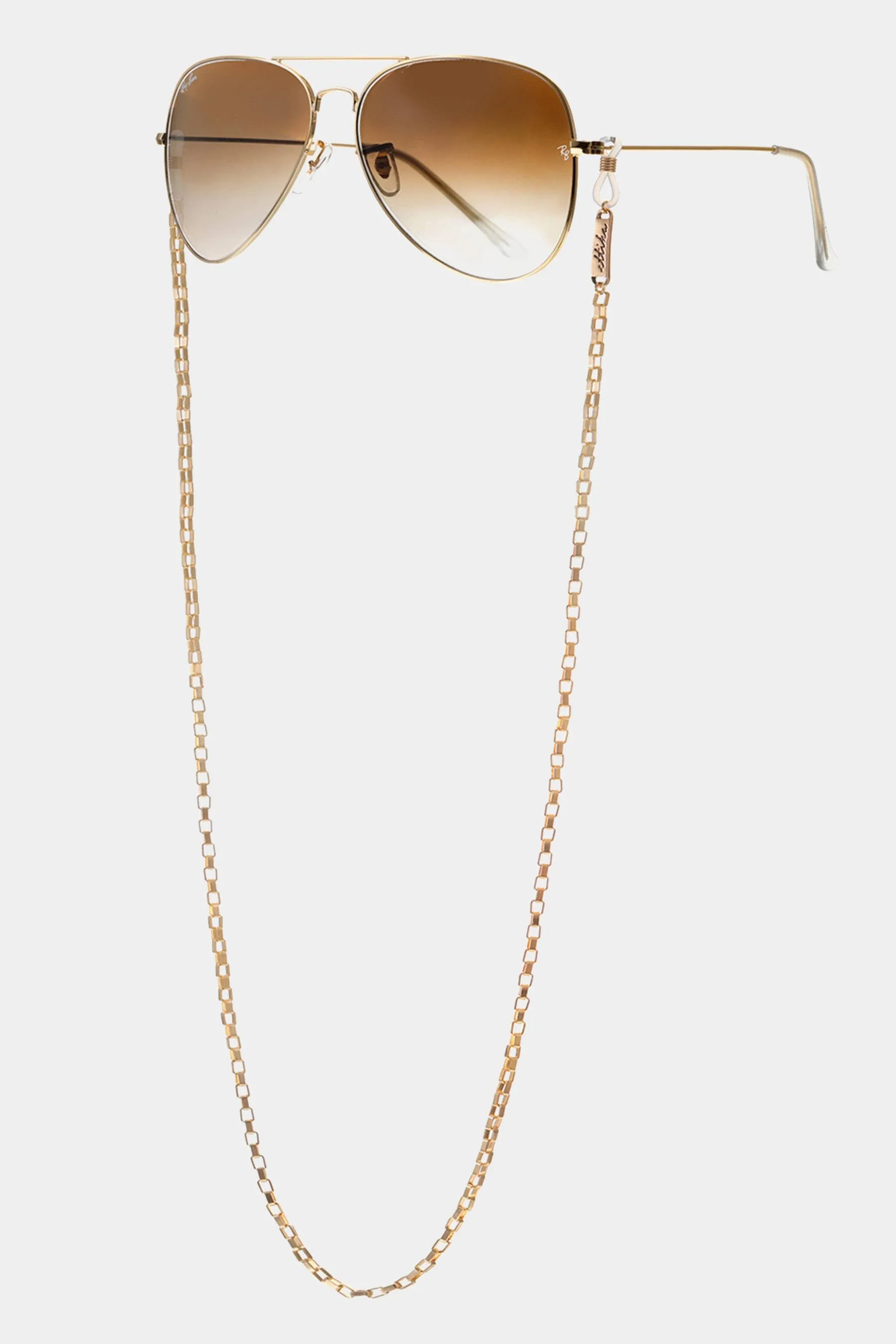 Ettika Golden Rays Rectangle Glasses Chain | Gold Tone