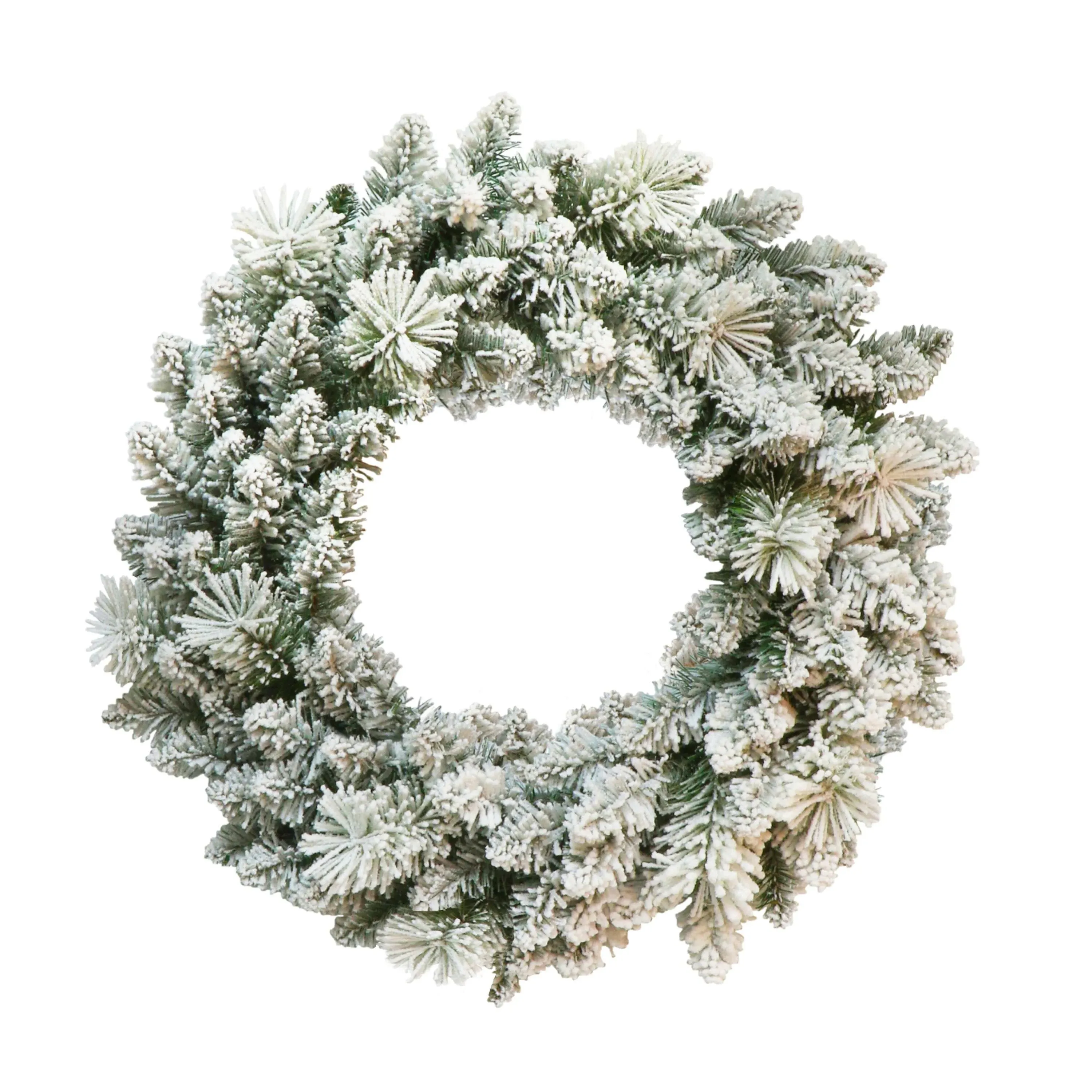 Puleo International 24 inch Flocked Spruce Wreath with 110 Tips