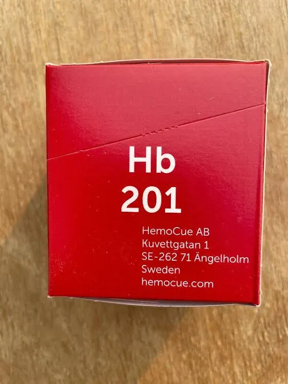 HemoCue HB 201 Analyzer HemoGlobin Microcuvettes, 25 per Pack