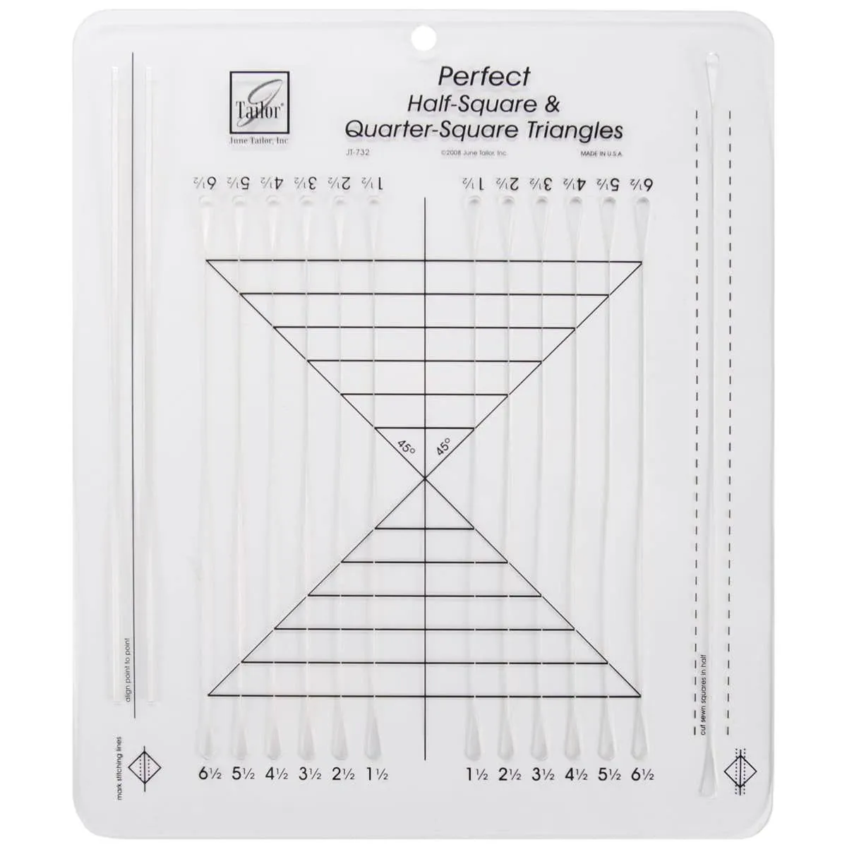 June Tailor Perfect Half Square & Quarter Square Triangles Ruler