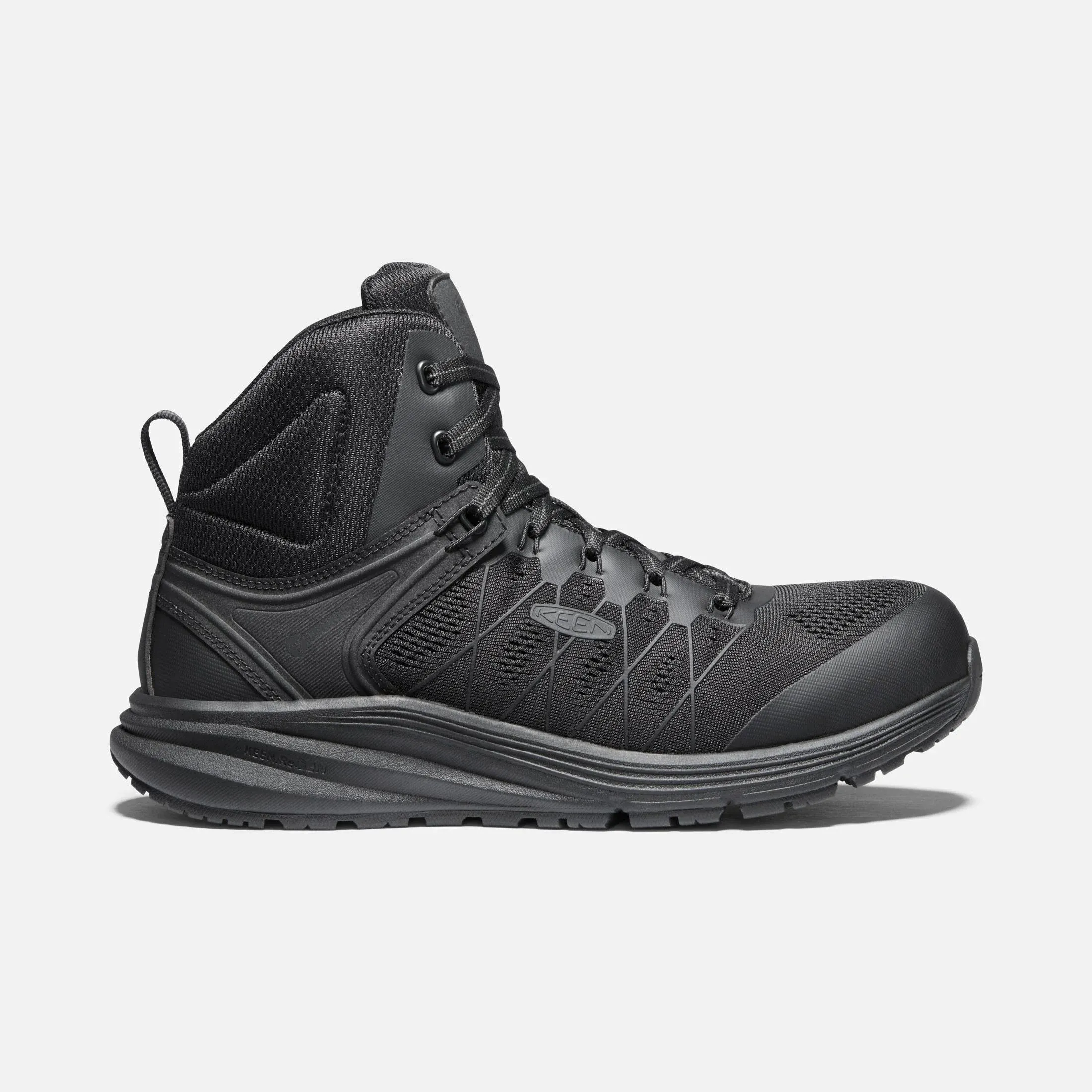 "Keen Utility Men's Vista Energy Mid Carbon Fiber Toe Work Boots - Black/Raven"