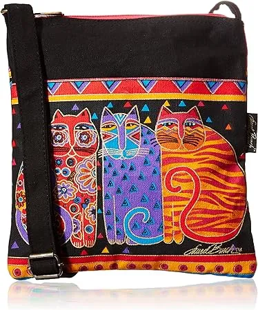 Laurel Burch Crossbody Purse Zipper Top 10&#034;&#034;X10&#034;&#034; -Feline Friends LB776