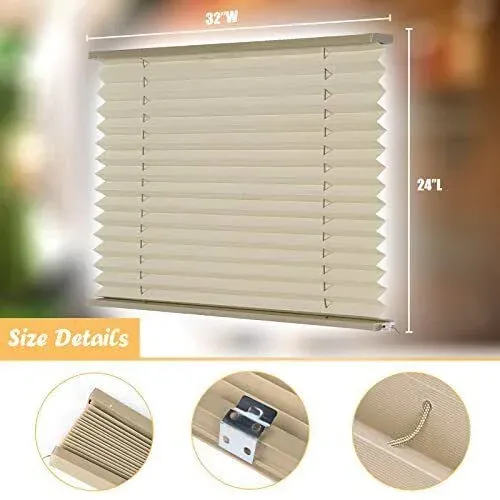 RV Window Shades,RV Blinds for Camper Window, Camper RV Pleated Shades,Camper Blinds for Motor Coach Travel Trailer RV Camper Motorhome Solar Shade (38" W X 24" L)