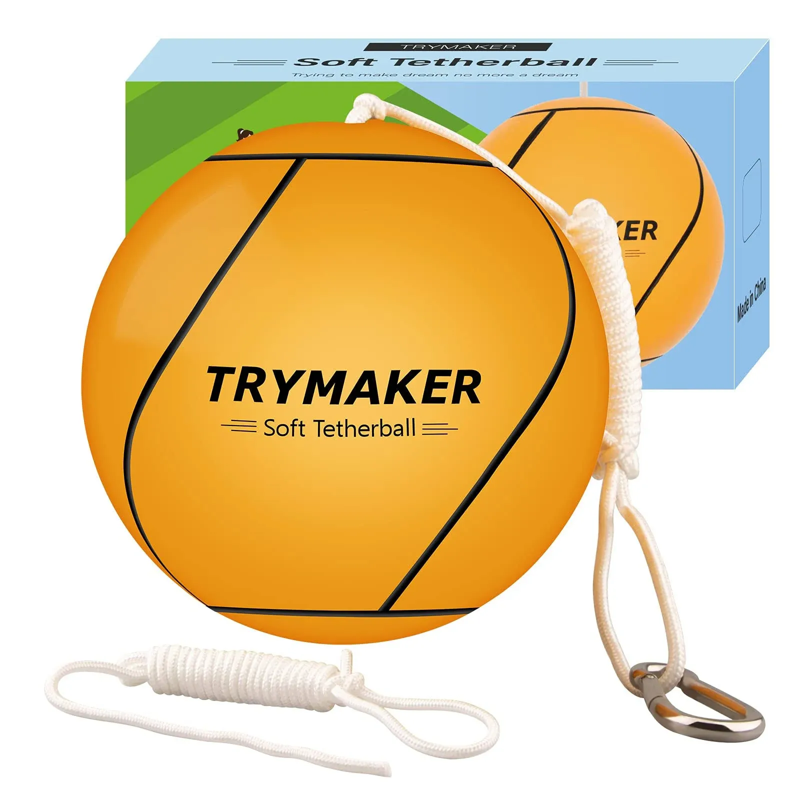 Tether Balls and Rope Set for Kids Replacement for Adults Backyard Outdoors