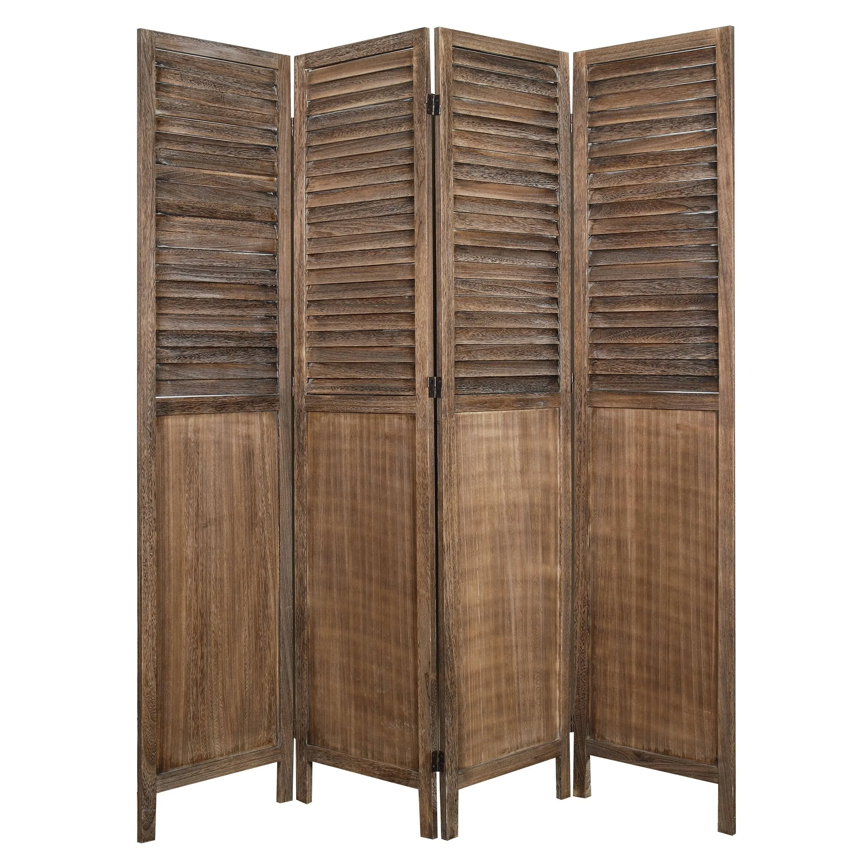 Proman Products Rancho Shutter 4 Panel Room Divider , Folding Screen, Privacy ...