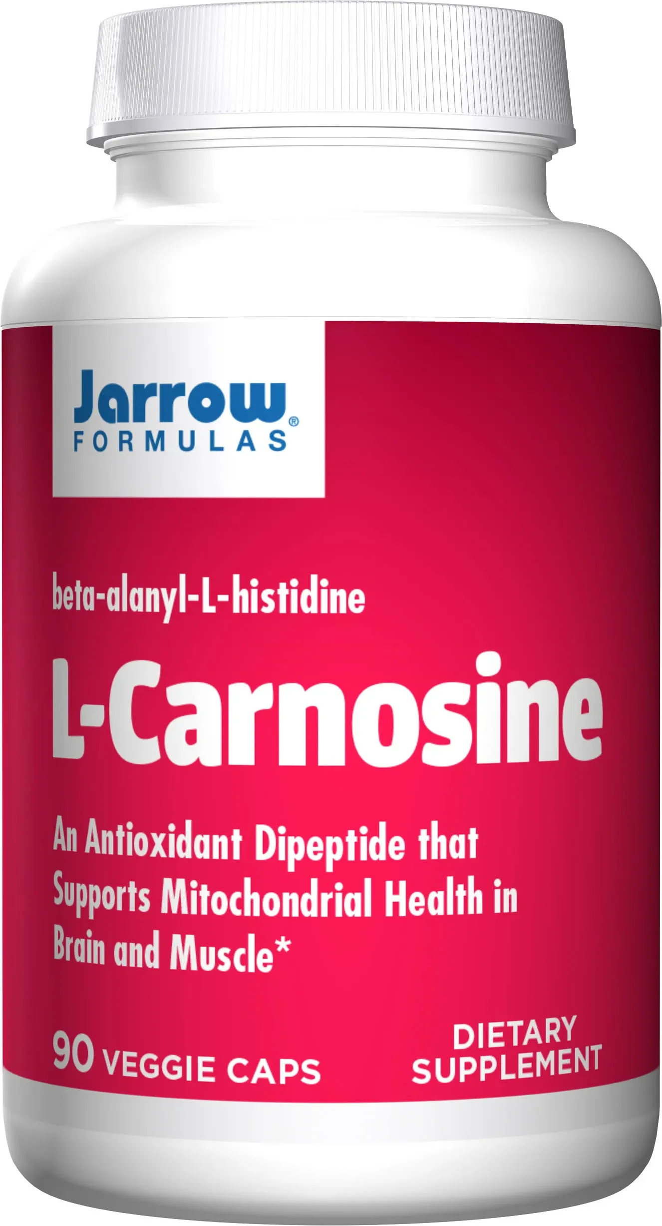 Jarrow Formulas L-肌肽二肽抗氧化剂 1000 毫克,膳食补充剂,抗氧化剂,支持线粒体健康,90 粒素食胶囊,最多可供应 45 天