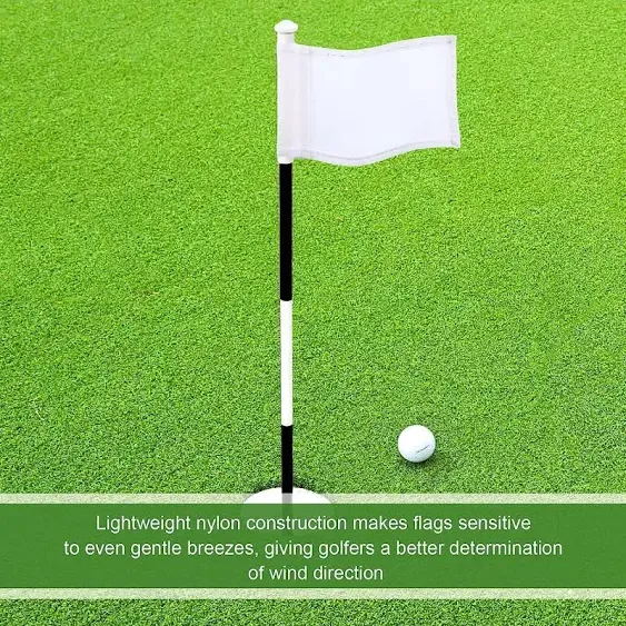 Oudain 6 Pcs Golf Flag Golf Target Flag with Tube Inserted Waterproof Putting 8