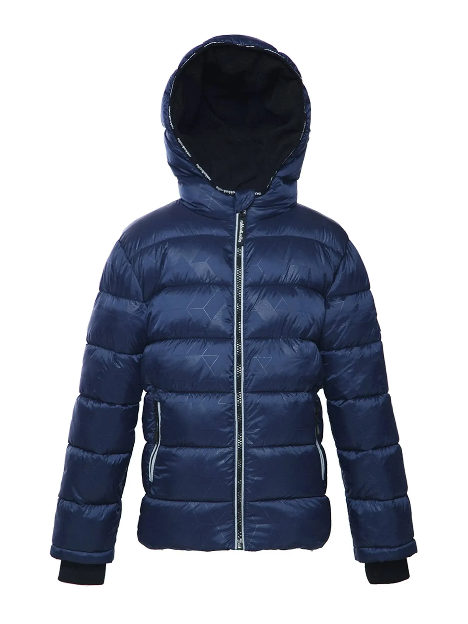 Rokka&Rolla Boys' Heavy Winter Puffer Coat Bubble Jacket-Geo Emboss, Size 18