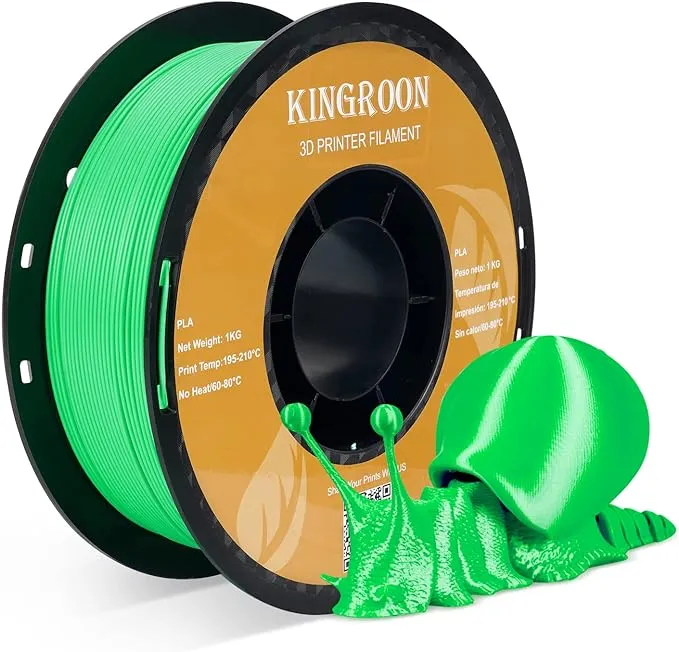 Kingroon PLA 3D Printer Filament, Dimensional Accuracy +/- 0.02 mm, 1 kg Spool(2.2lbs), 1.75 mm，Skin