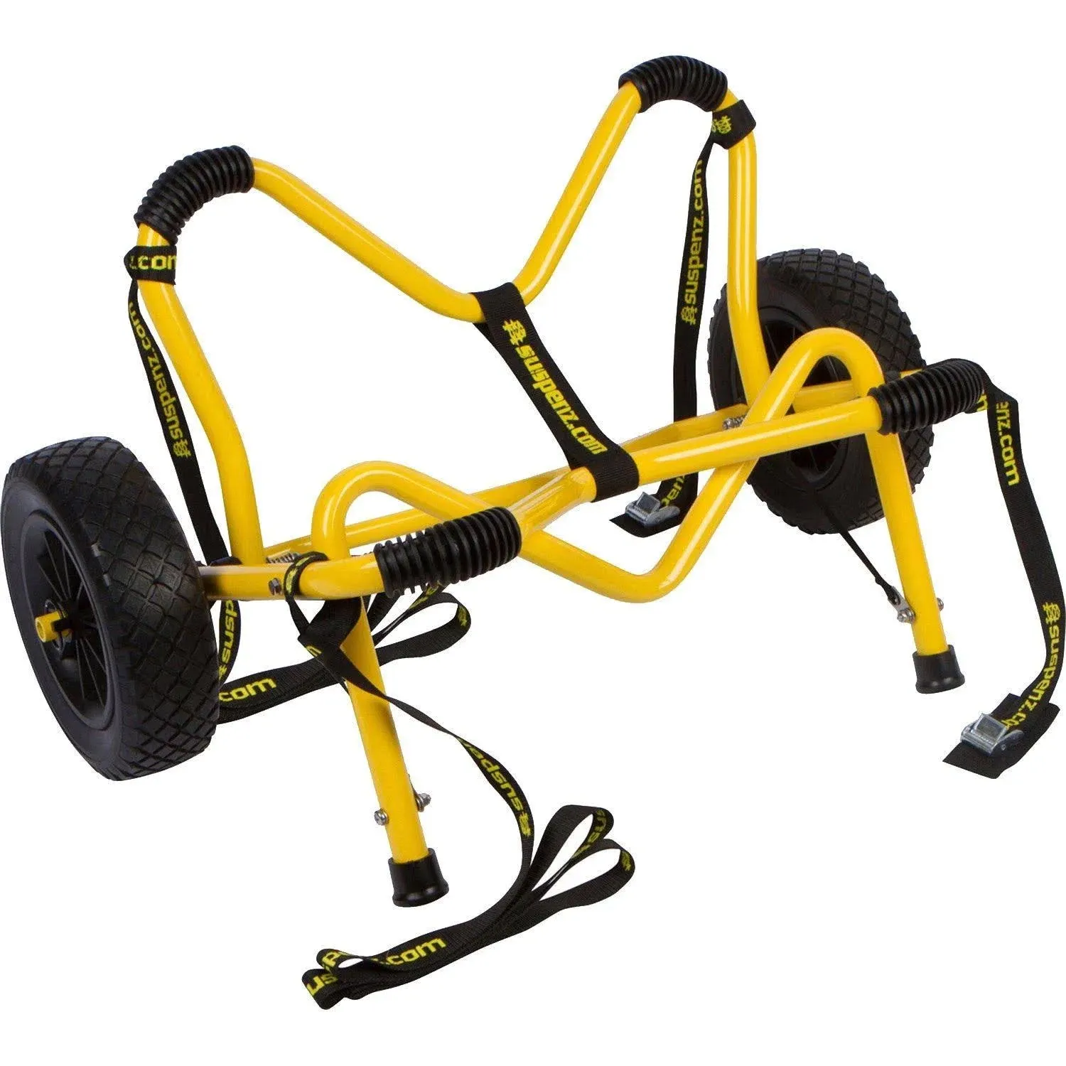 Suspenz Kayak Trailer Cart, Heavy Duty Deep-V Trolley Carrier with Airless Wheels for Kayaks and Canoes, Yellow (22-6700)