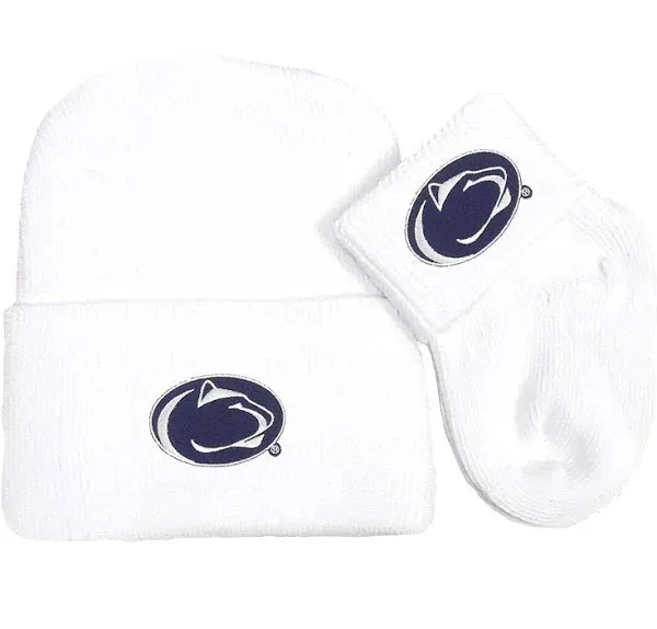 Penn State Nittany Lions Newborn Baby Knit Cap and Socks Set