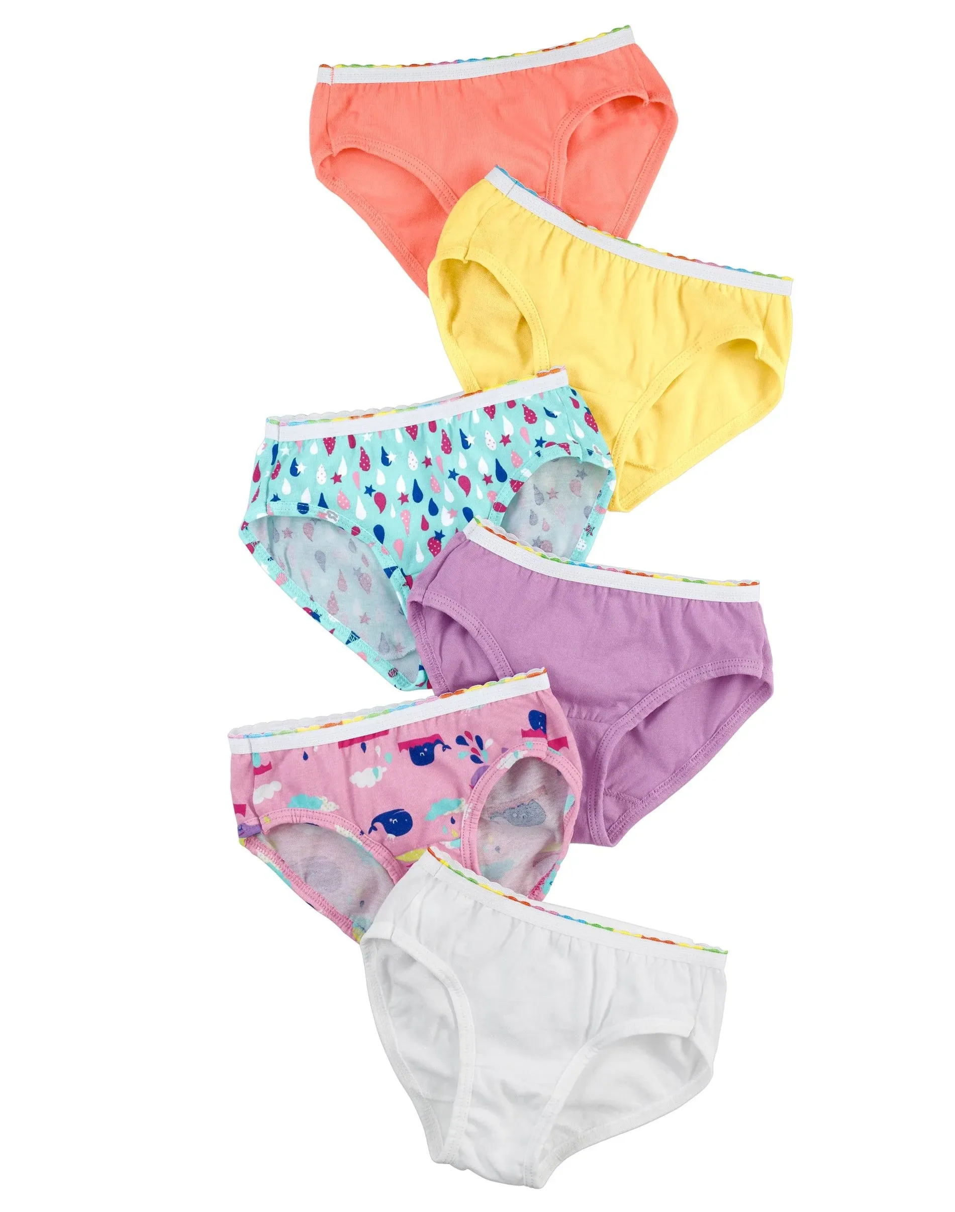 Hanes Toddler Girls&#039; Hipsters 6-Pack Pre-Shrunk Cotton Assorted Colors Underwear