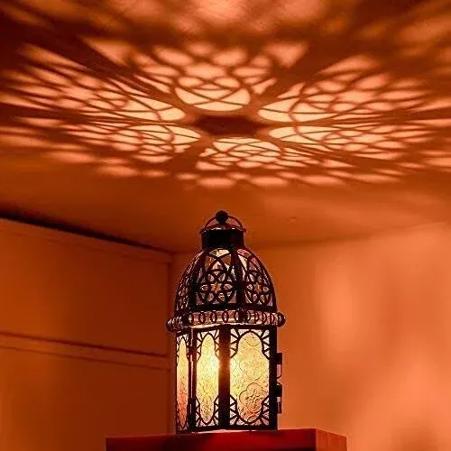 Vintage Large Size Decorative Candle Ramadan Lantern, 12.8&#039;&#039; Moroccan Style Chri