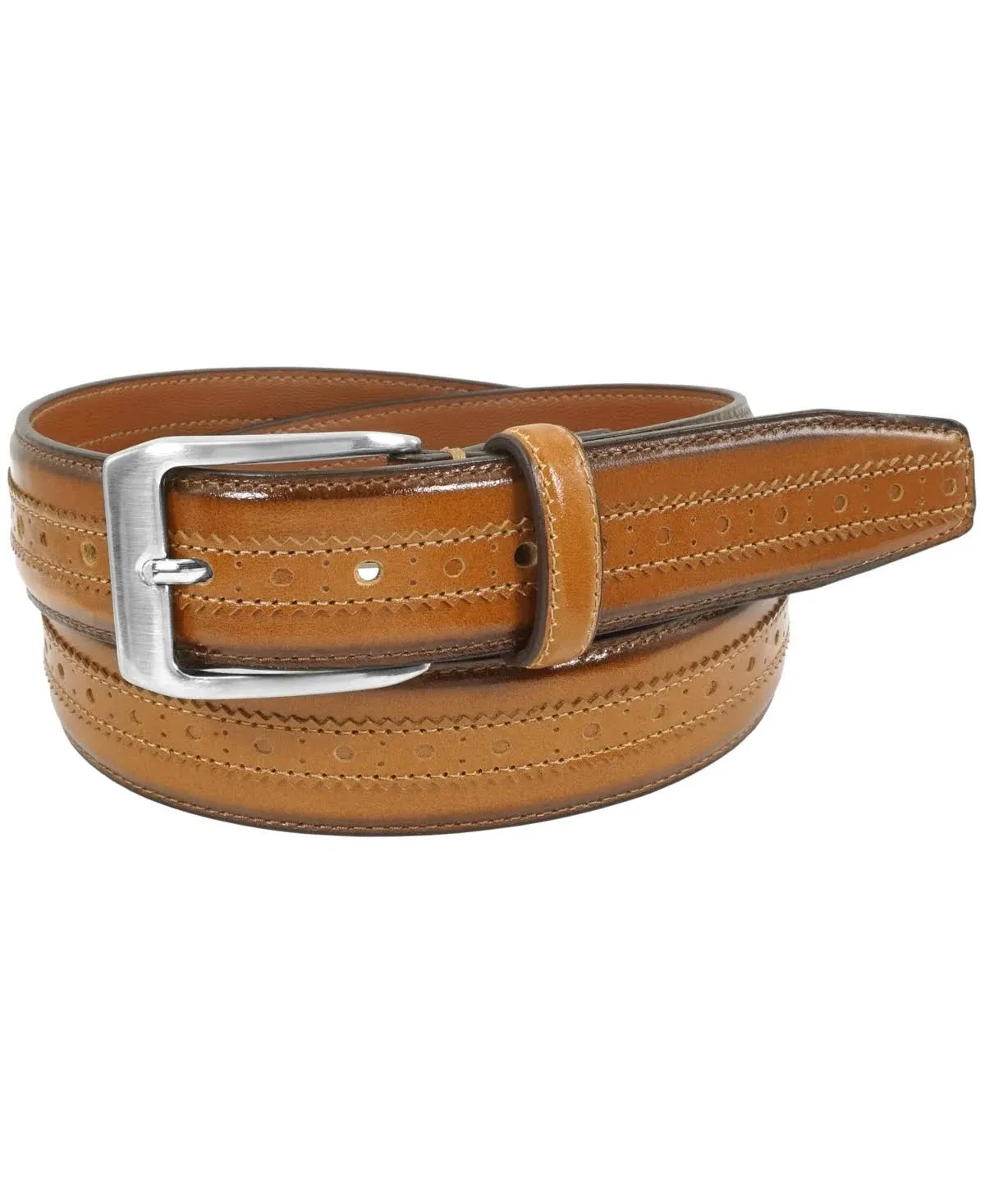 Florsheim Boselli Leather Belt Men's Belts Cognac : 32