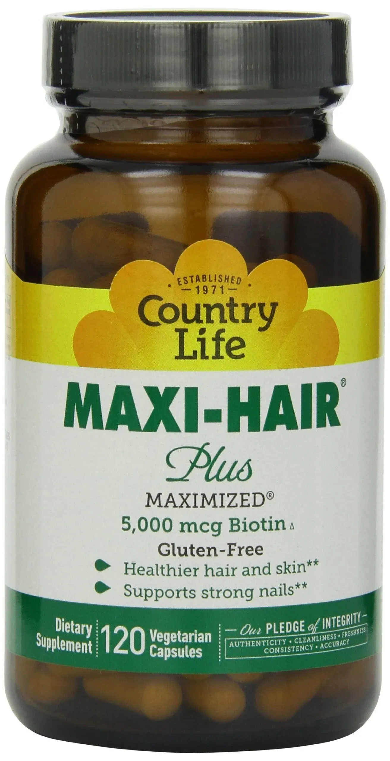 Country Life, Maxi-Hair Plus Biotin, Supports Healthy Hair, Skin and Nails, Daily Supplement, 240 ct