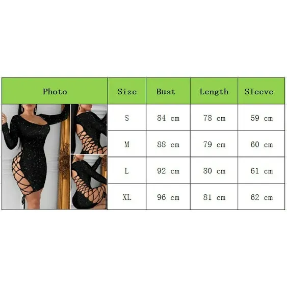 IMISSILLEB Women Sexy Long Sleeve Backless Hollow Out Side Hole Bandage Bodycon ...