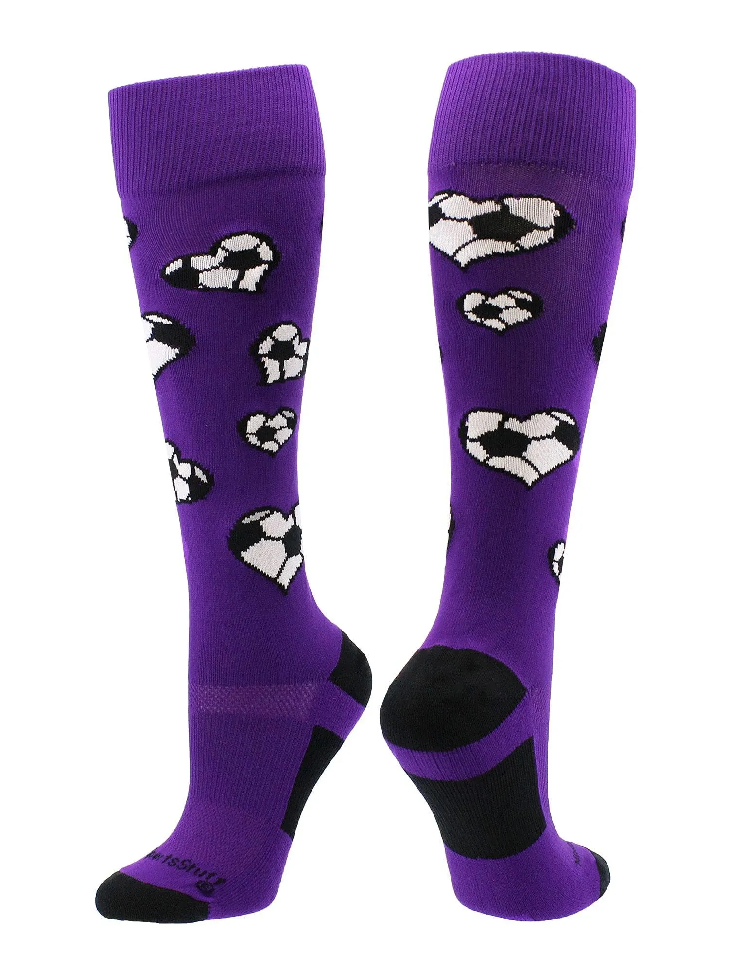 MadSportsStuff Love Soccer Hearts Socks Over The Calf