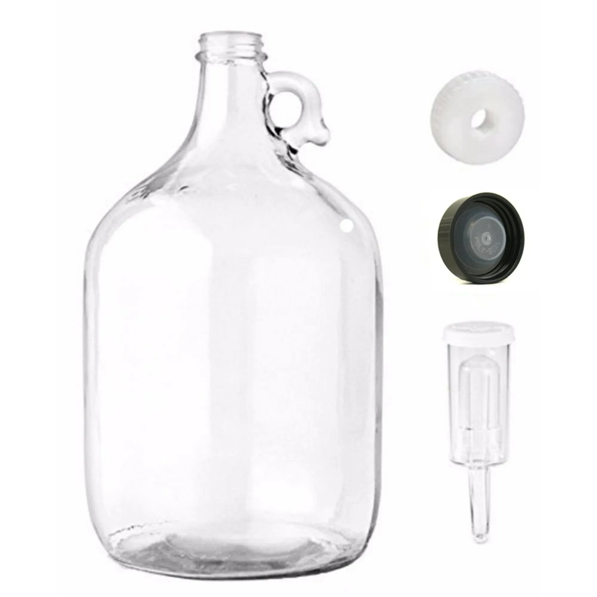 Home Brew Ohio 1Gallon Jug With Econolock, Polyseal Lid, 38 mm Screw cap w/ hole