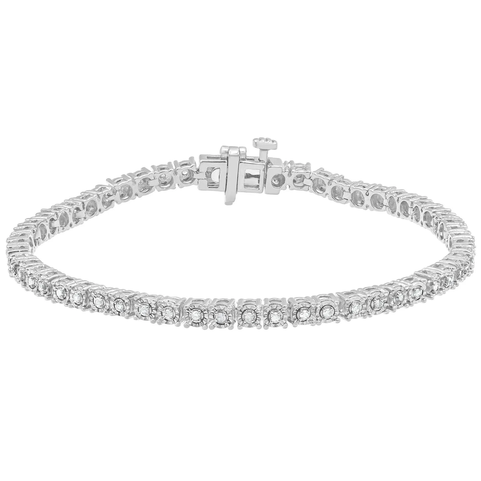 1/2 Cttw Sterling Silver Diamond Tennis Bracelet for Women