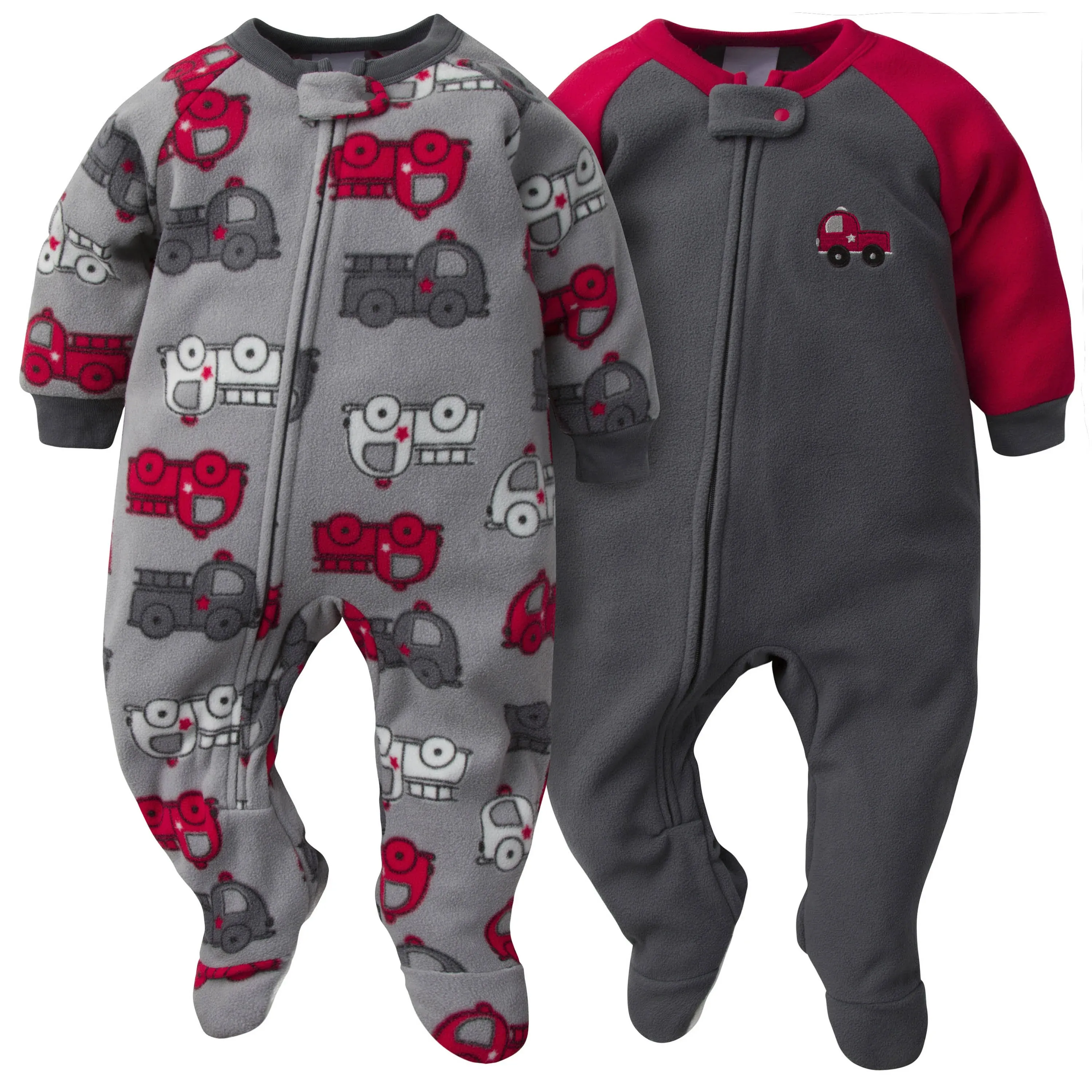 Gerber 2-Pack Baby & Toddler Boys Fire Truck Fleece Pajamas - 0-3mo