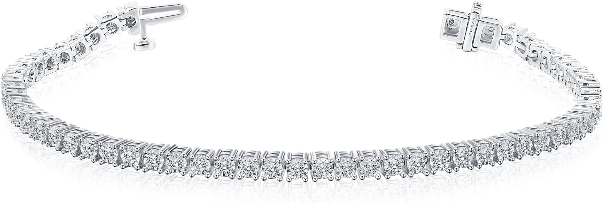 La4ve Diamonds 1/2 Carat Real Diamond Fashion Tennis Bracelet for Women in Sterling Silver with Secure Clasp with Gift Box included Rose Gold, Yellow Gold or Sterling Silver