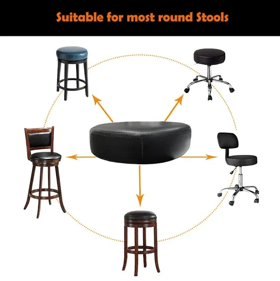 Universal Stool Replacement Seat Cushion Heavy Duty Leather Round Seat 34cm