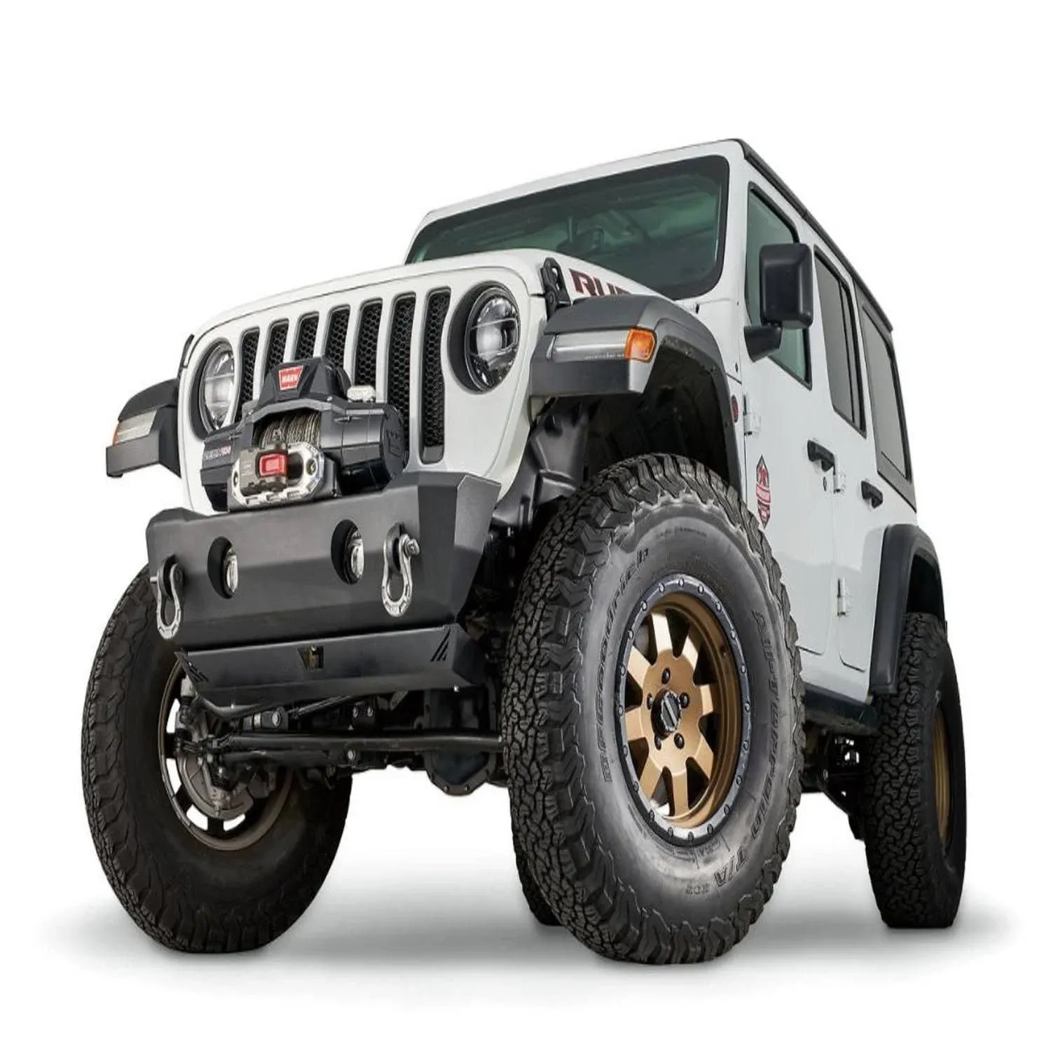 WARN 102510 Jeep Wrangler JL/JK and Gladiator JT Front Crawler Bumper: Stubby, without Tube