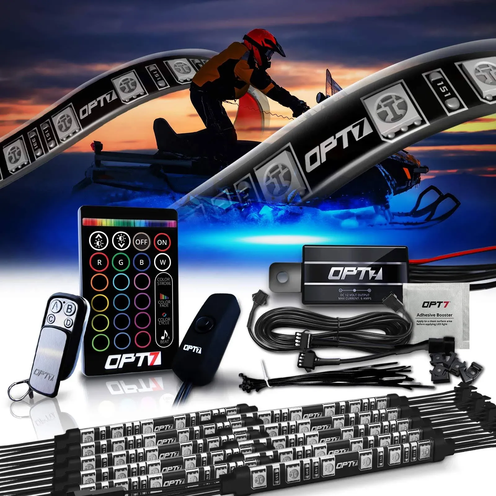 Opt7 10pc Aura Snowmobile Underglow LED Lighting Kit | Multi-Color Accent Neon ...