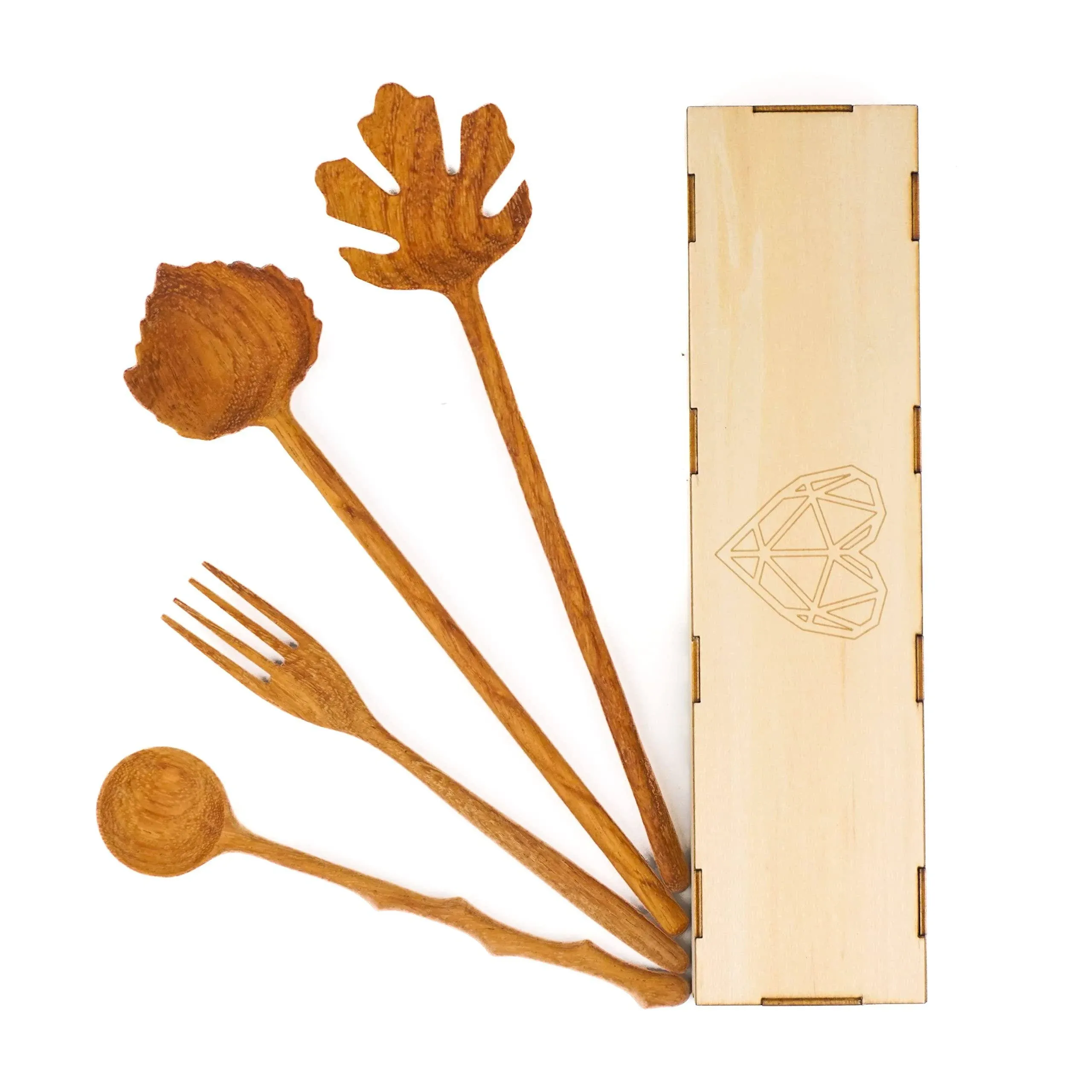 Natural Wooden Spoons and Forks Set