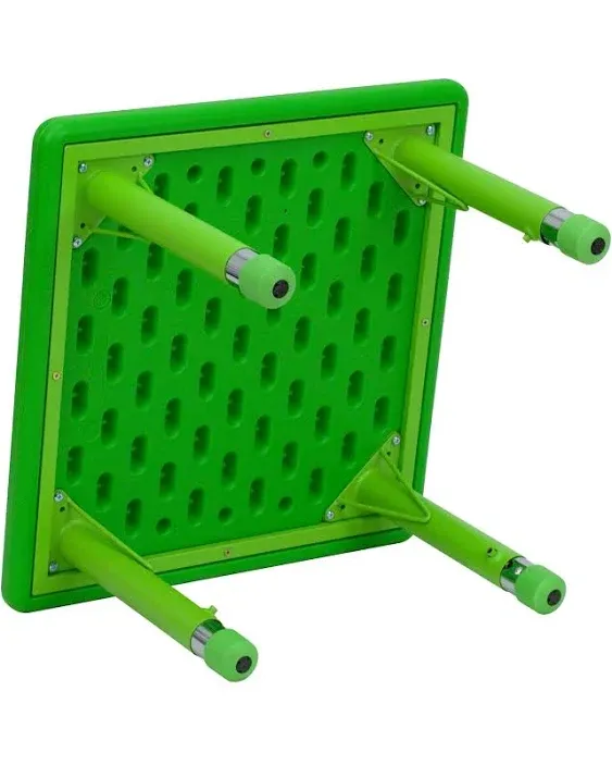 Flash Furniture Wren 24'' Square Green Plastic Height Adjustable Activity Table