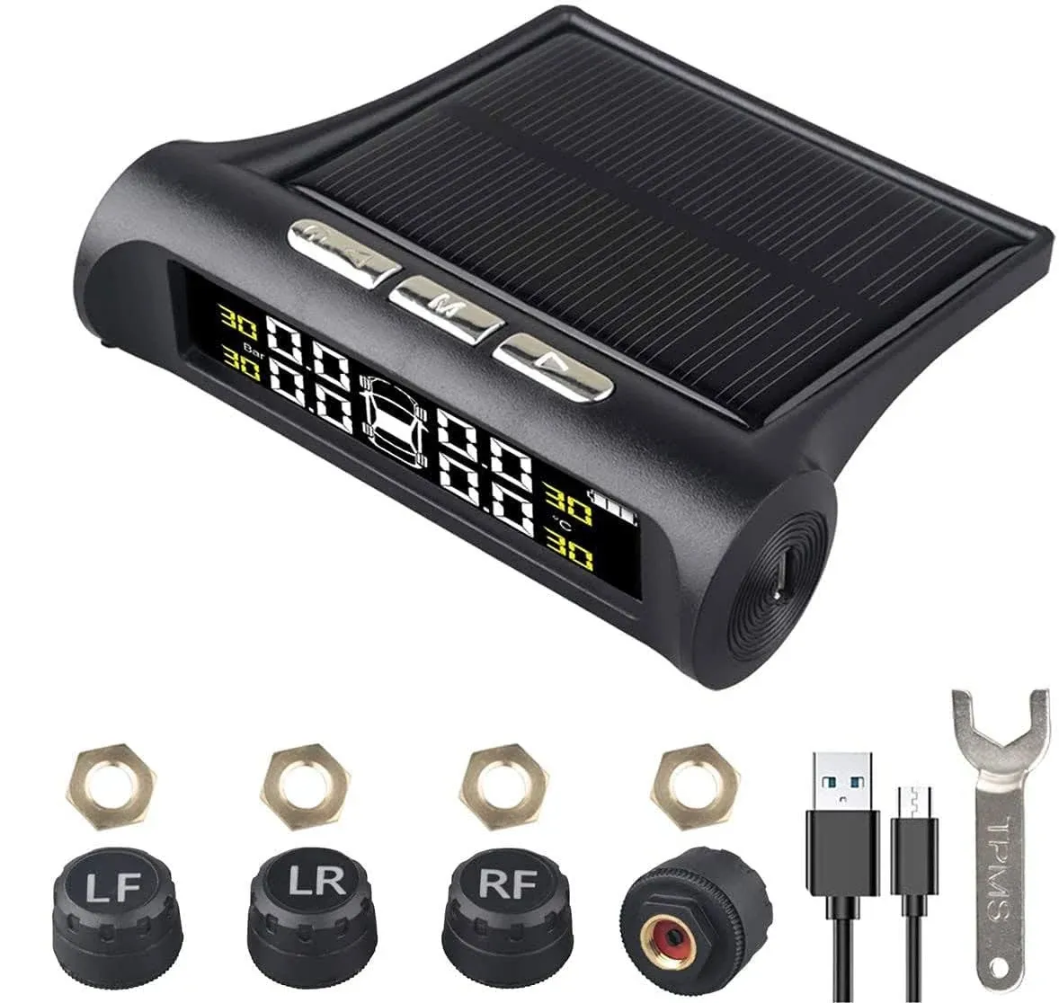 soikoi Tire Pressure Monitoring System, TPMS Solar Tire Pressure Monitor System ...