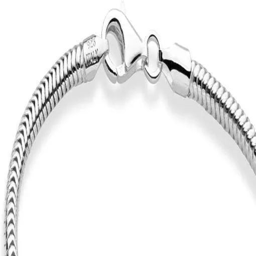 Solid 925 Sterling Silver Italian 3mm Snake Chain Bracelet  Made in Italy