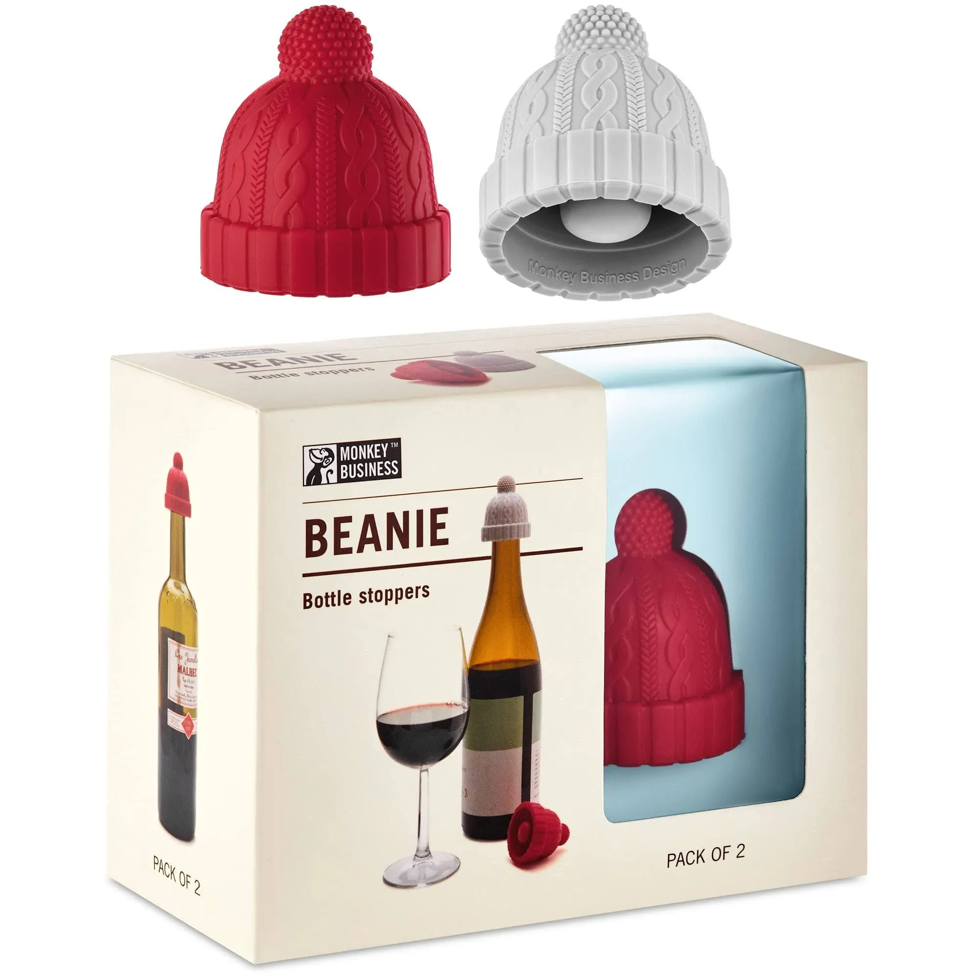 Beanie Wine Stopper | 2 Wine Stoppers In 1 Pack | Cute Wine Accessories | Fun Ki