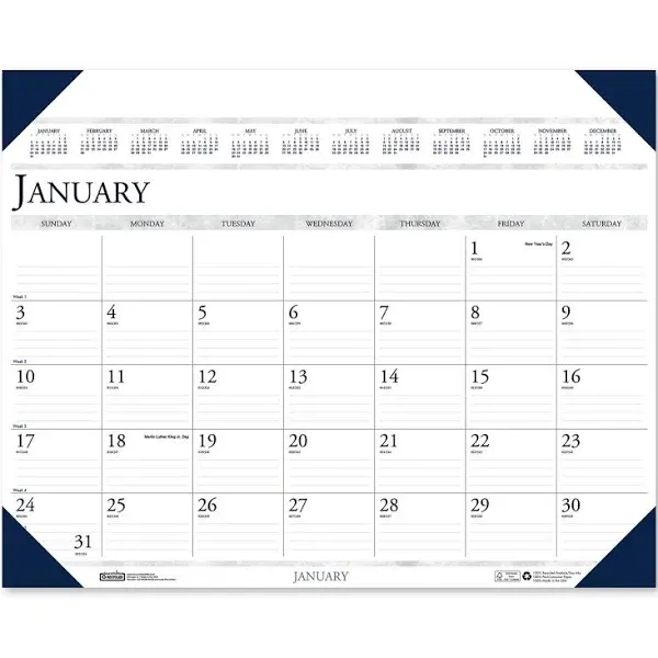 House of Doolittle Executive Monthly Desk Pad Calendar 24x19 2024