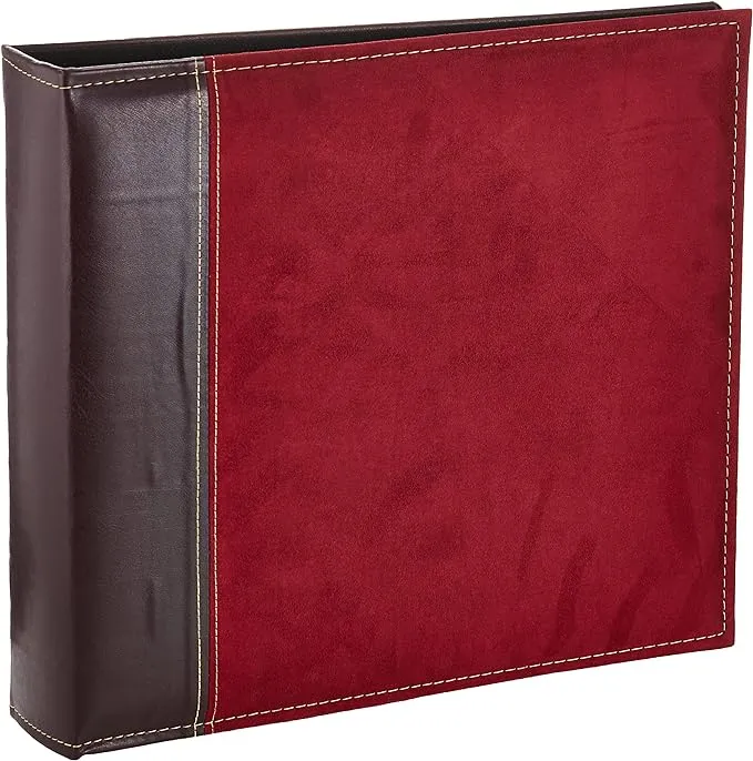 Pioneer 3-Ring Sewn Cover Album 12"x12" Burgundy Suede