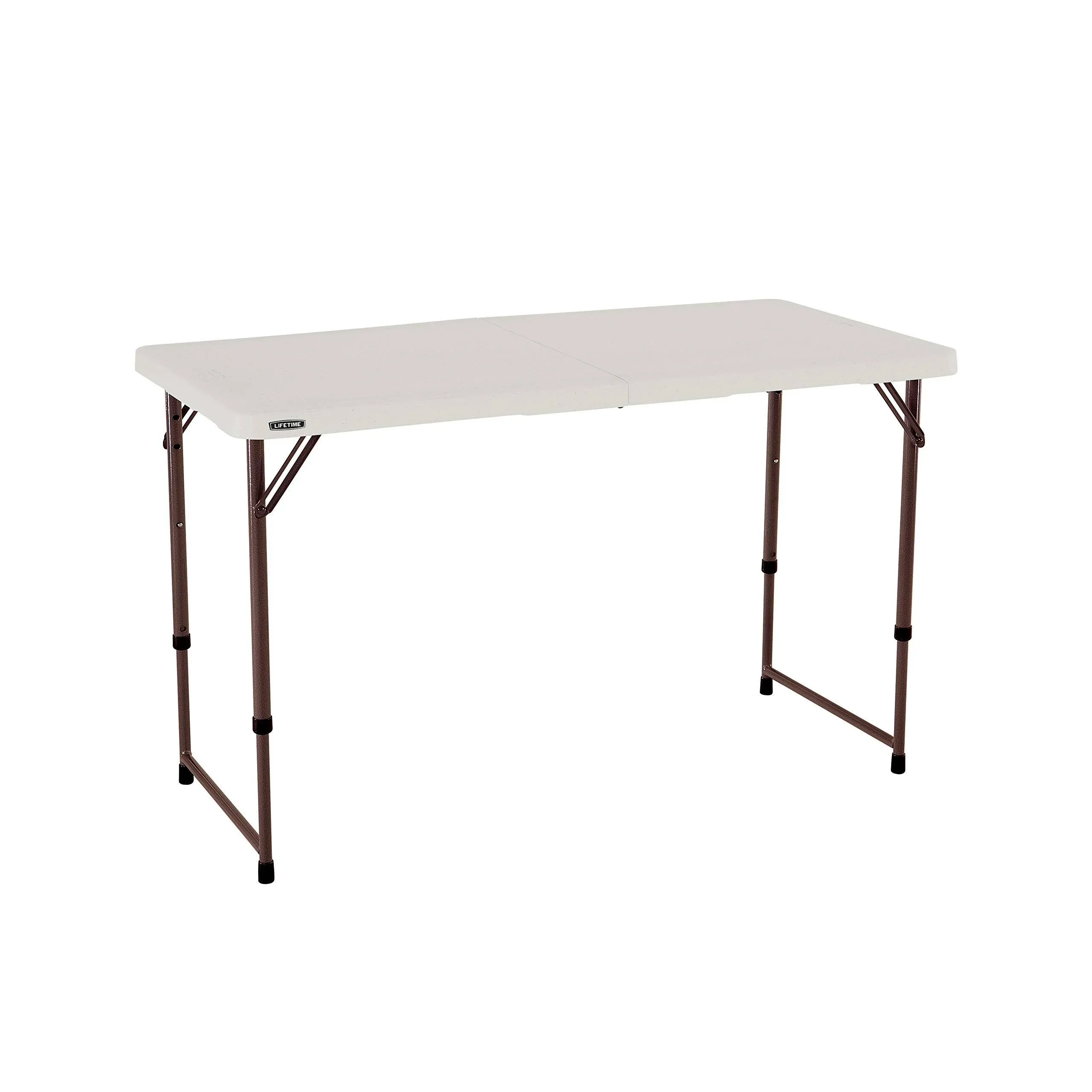 Lifetime 4432 4-Foot Half Adjustable Folding Table Almond