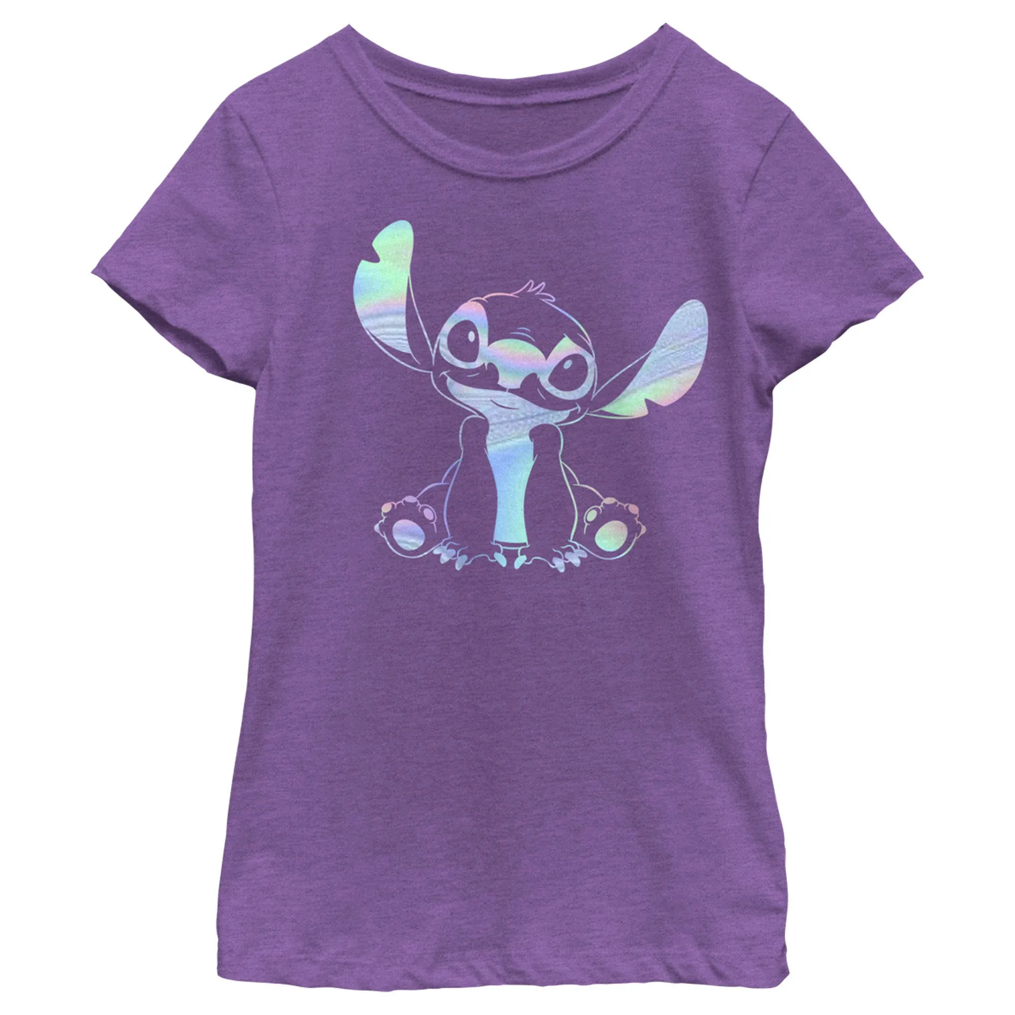 Lilo & Stitch Girl's Holographic Stitch T-Shirt Purple