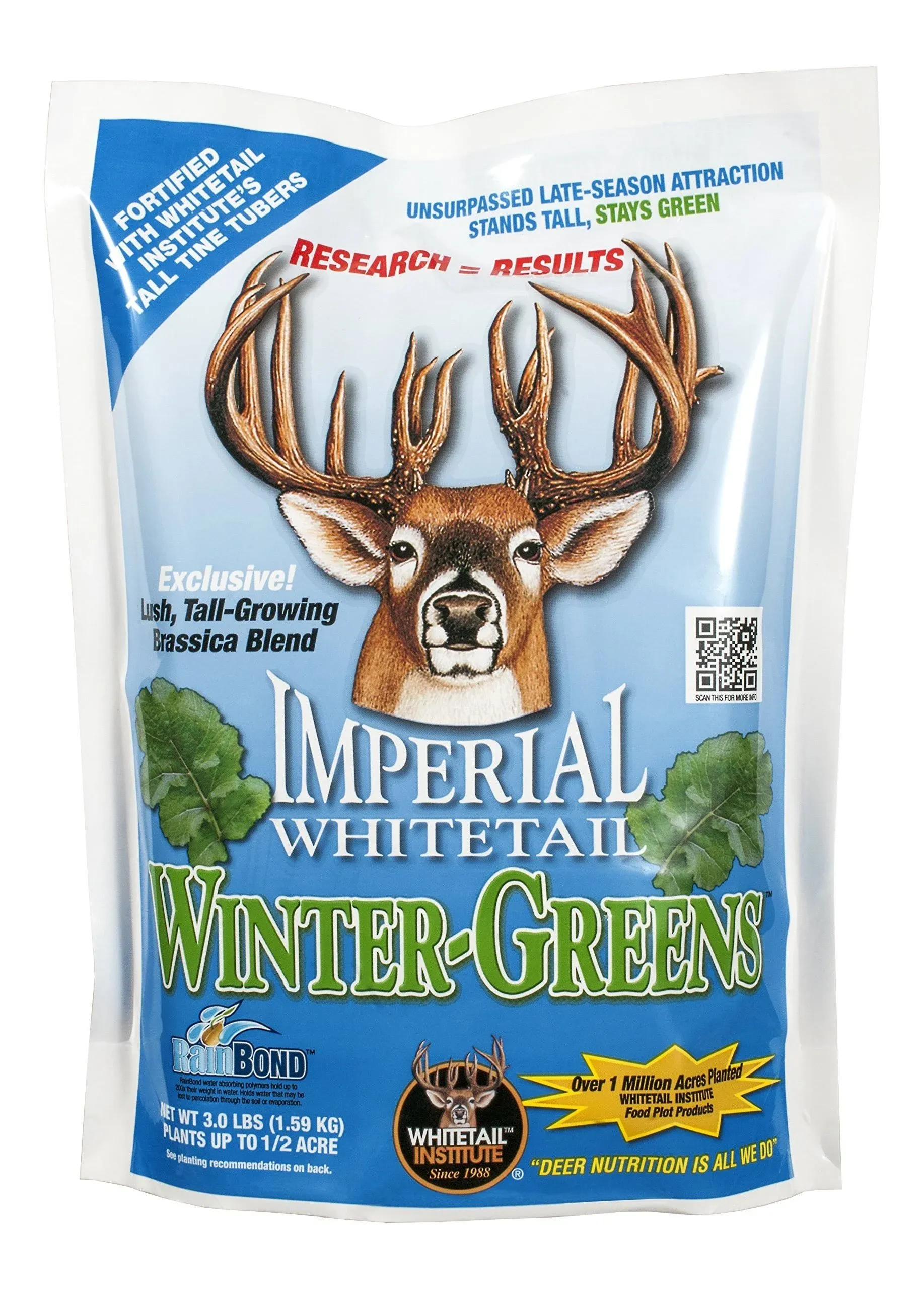 Whitetail Institute Winter-Greens Deer Food Plot Seed for Fall Planting - Annual Brassica Blend to Attract and Hold Deer in The Early and Late Season - Very Cold and Drought Tolerant