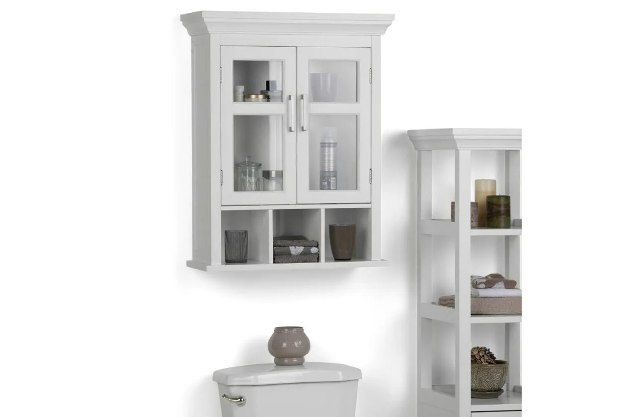 Avington Two Door Wall Bathroom Cabinet with Cubbies