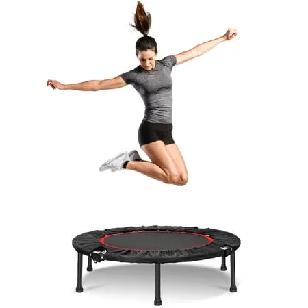 40 Portable Fitness Trampolines Foldable Mini Trampoline for Adults and Kids with Safety & Anti-Skid Pads Exercise Rebounder Recreational Jump Trampoline for Indoor&Outdoor Max Load 330lbs