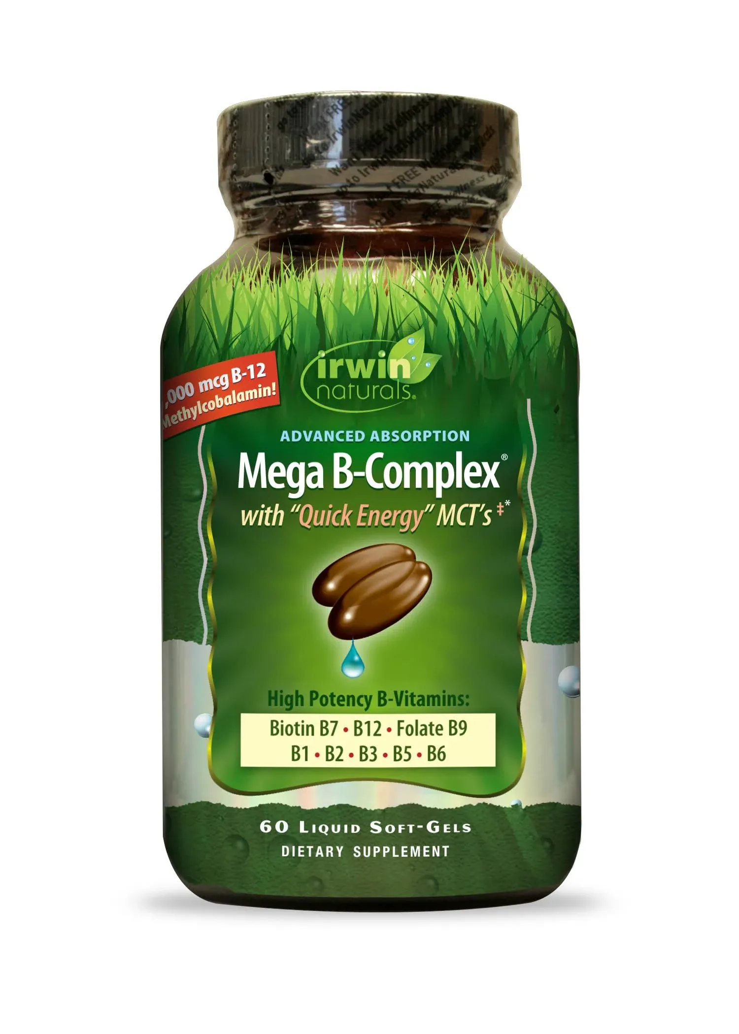 Irwin Naturals, Advanced Absorption Mega B-Complex, 60 Softgels